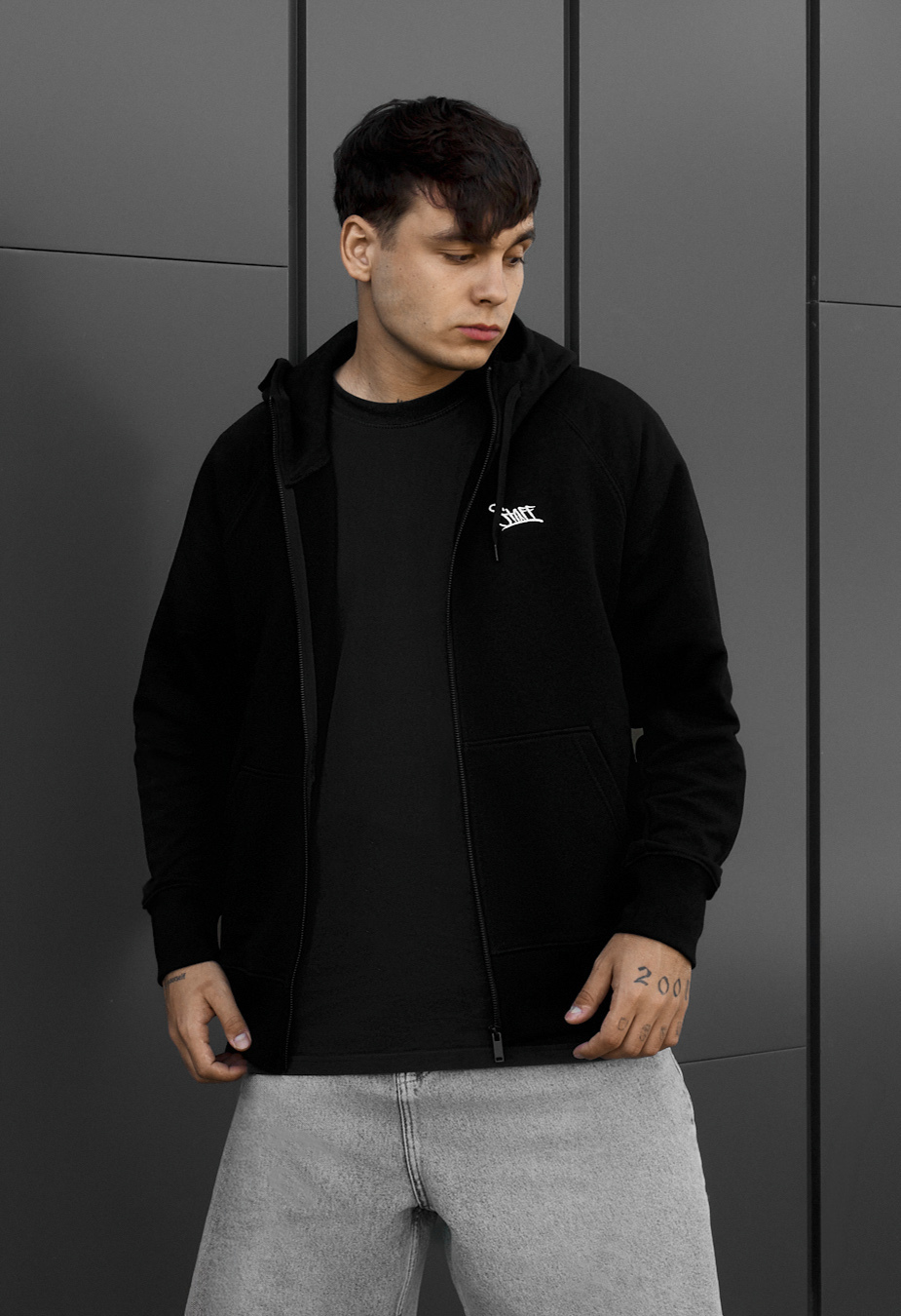 Bluza Staff black logo zip