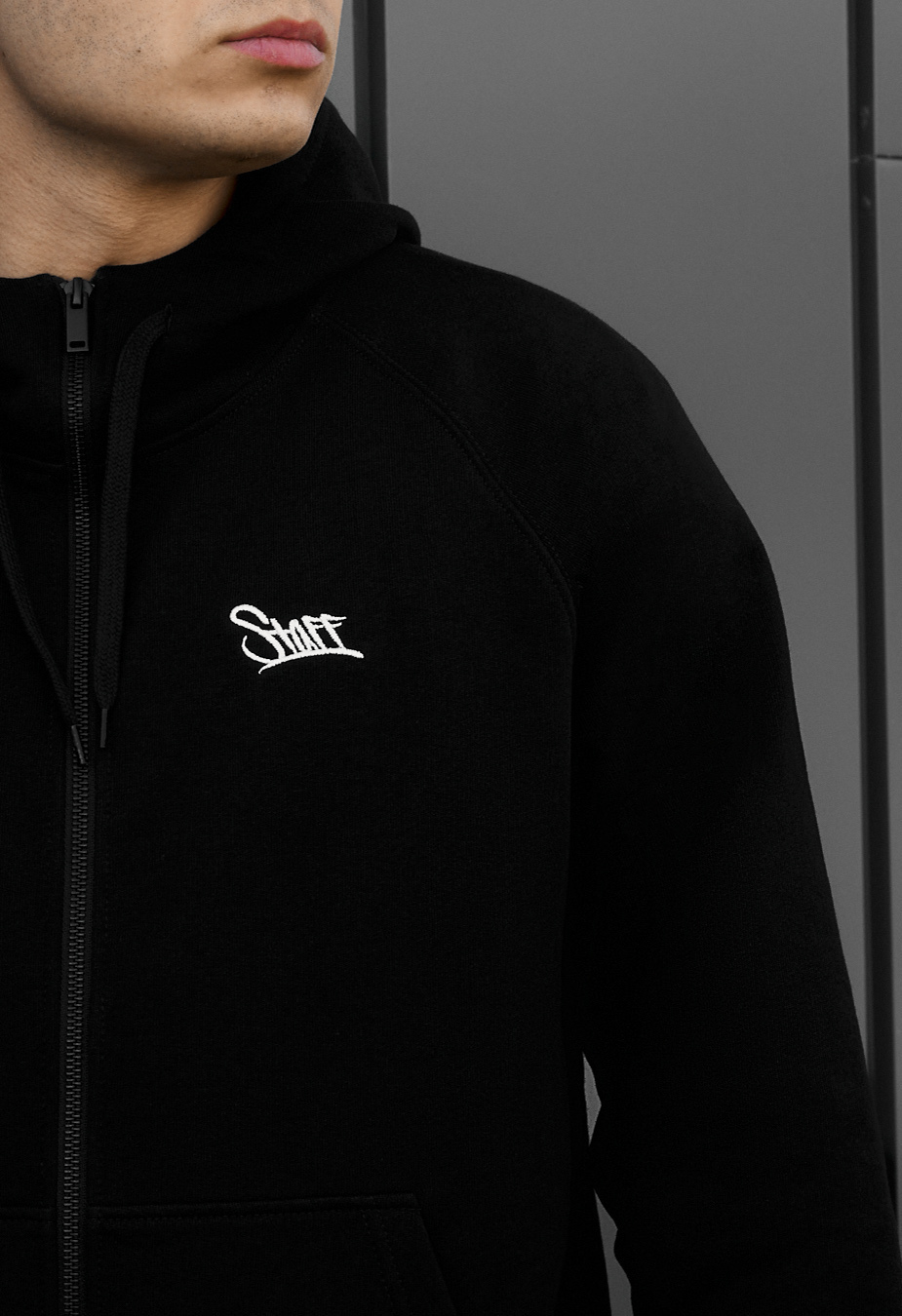Bluza Staff black logo zip