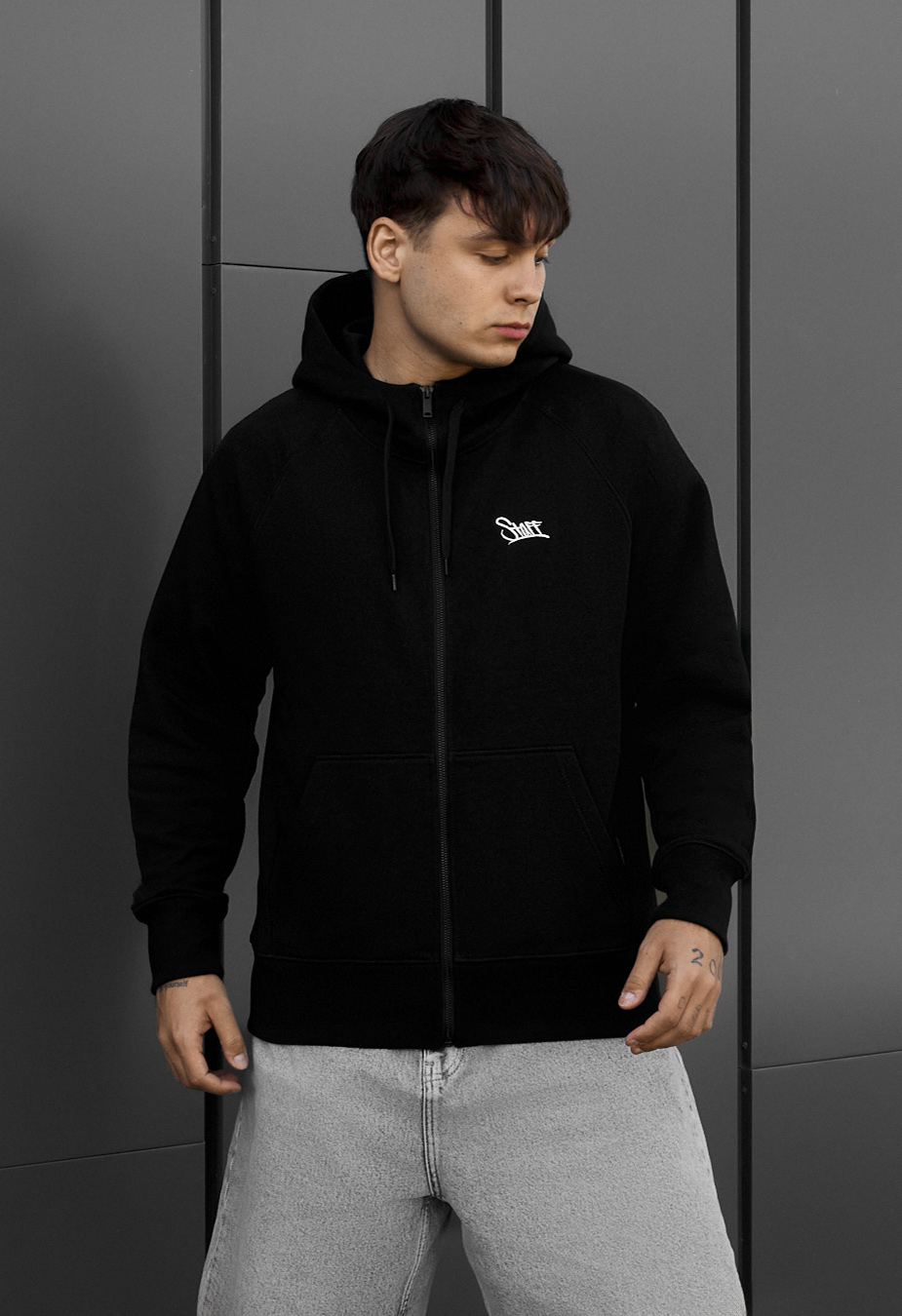 Bluza Staff black logo zip