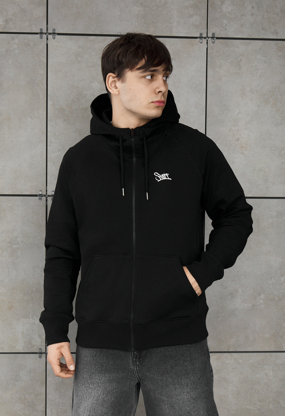 Bluza Staff black logo zip