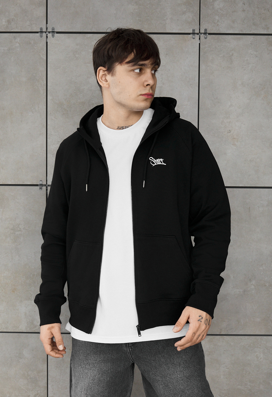 Bluza Staff black logo zip