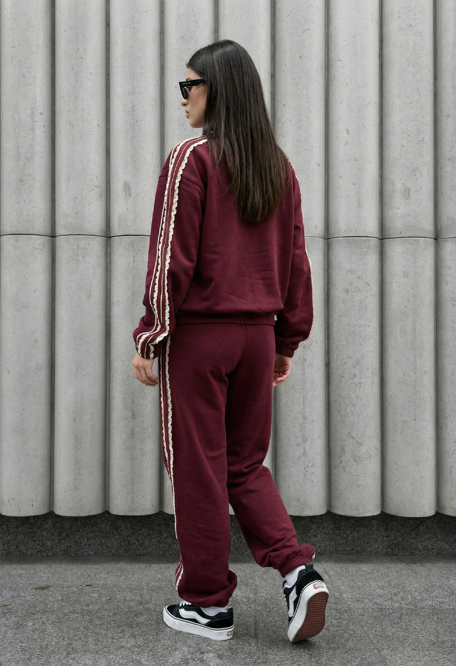 Dres Staff ine zip bordo oversize