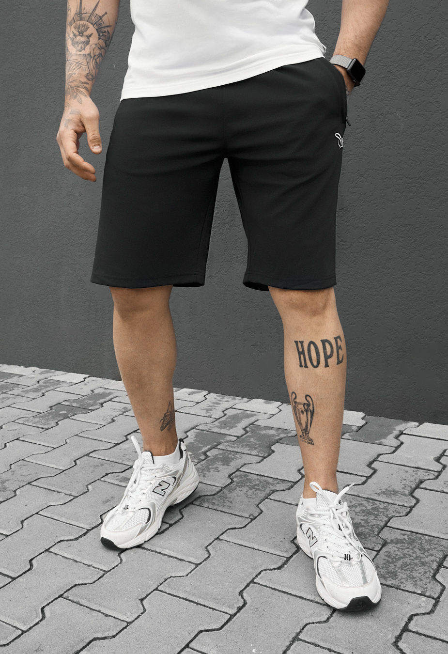 Spodenki Staff til logo black & light gray