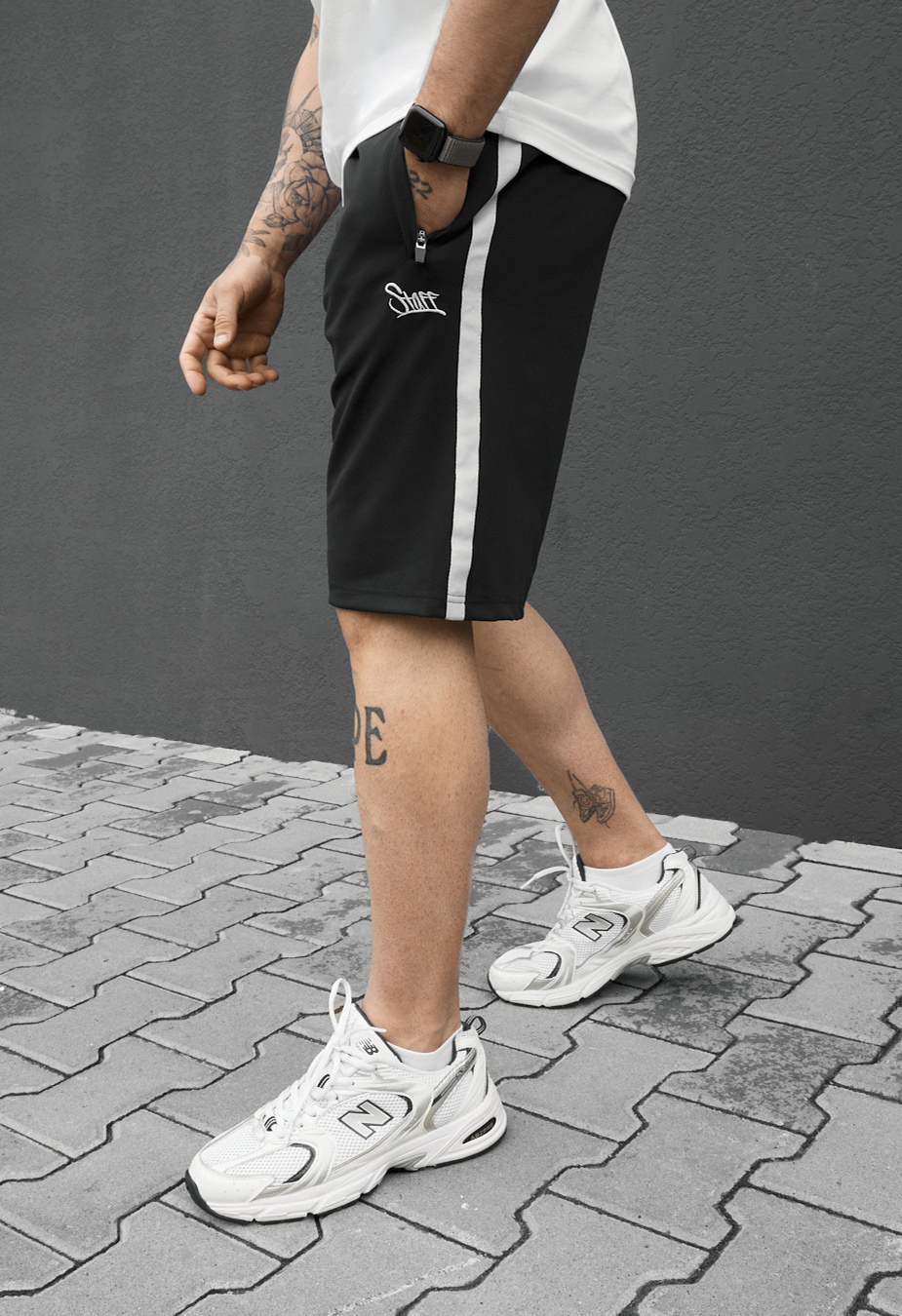 Spodenki Staff til logo black & light gray