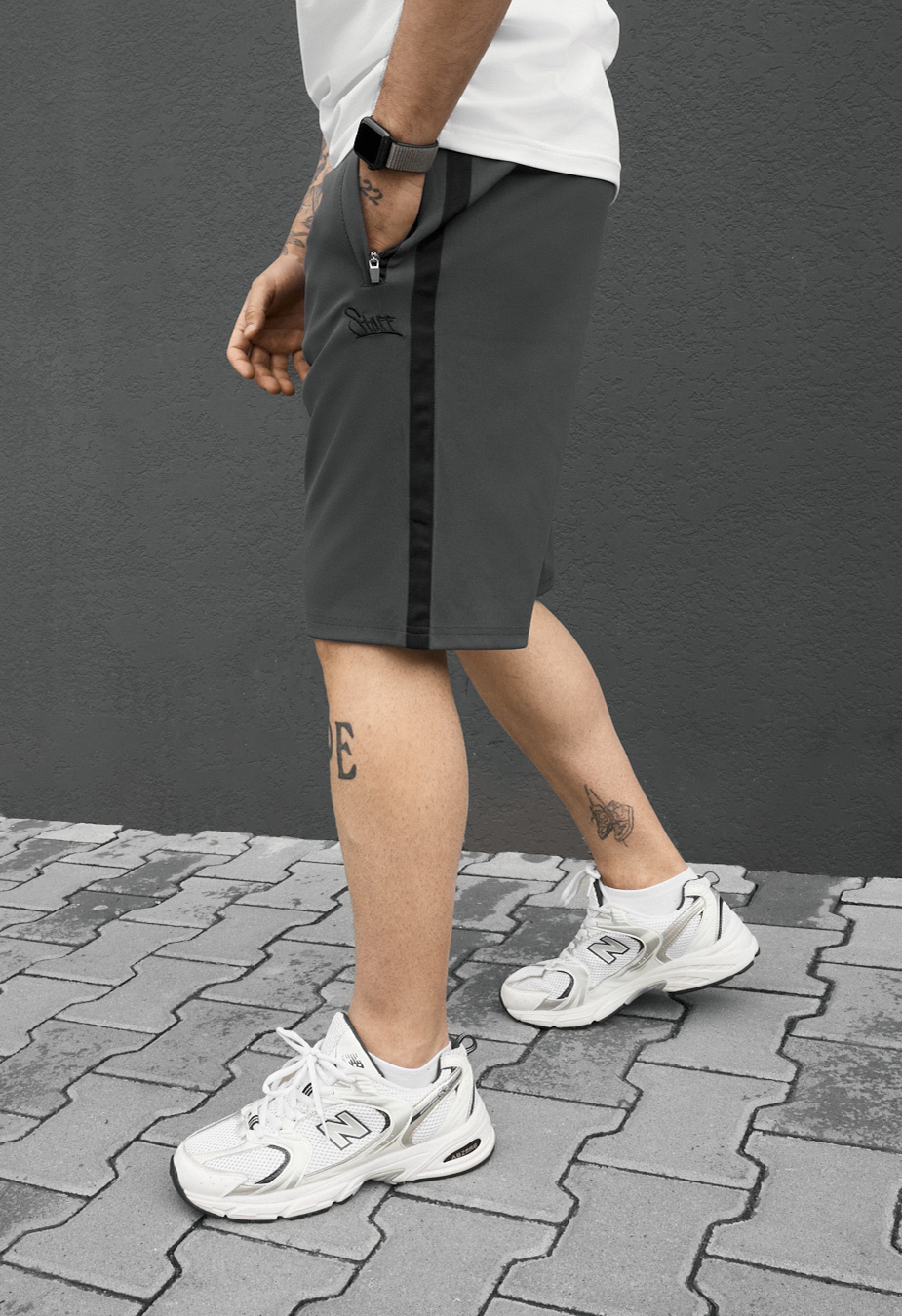 Spodenki Staff til logo dark gray & black