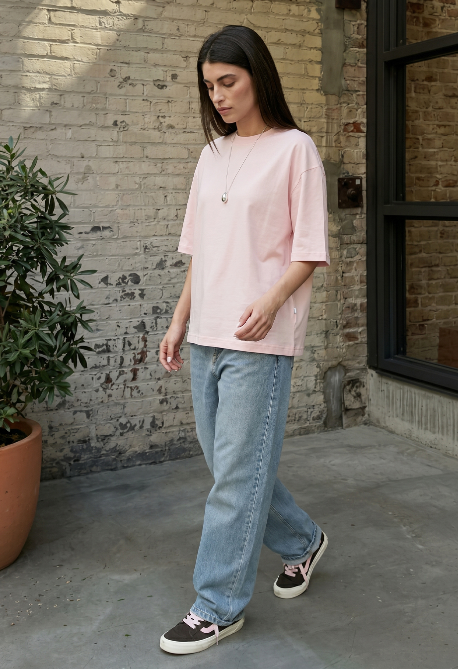 Koszulka Staff del light pink oversize