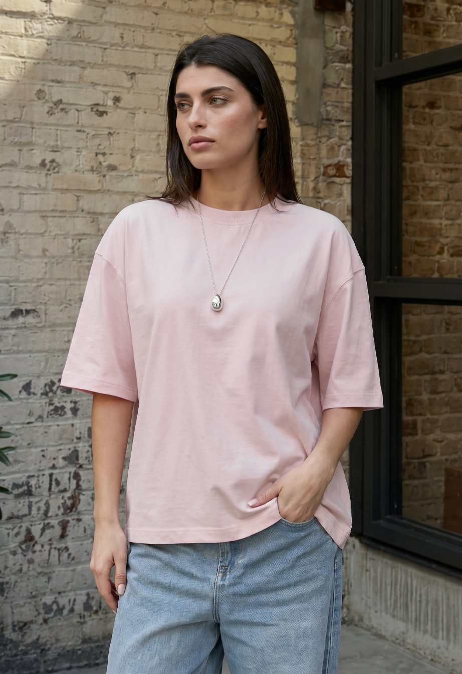 Koszulka Staff del light pink oversize