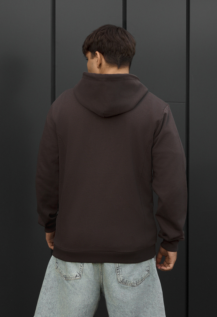 Bluza Staff zip logo dark brown