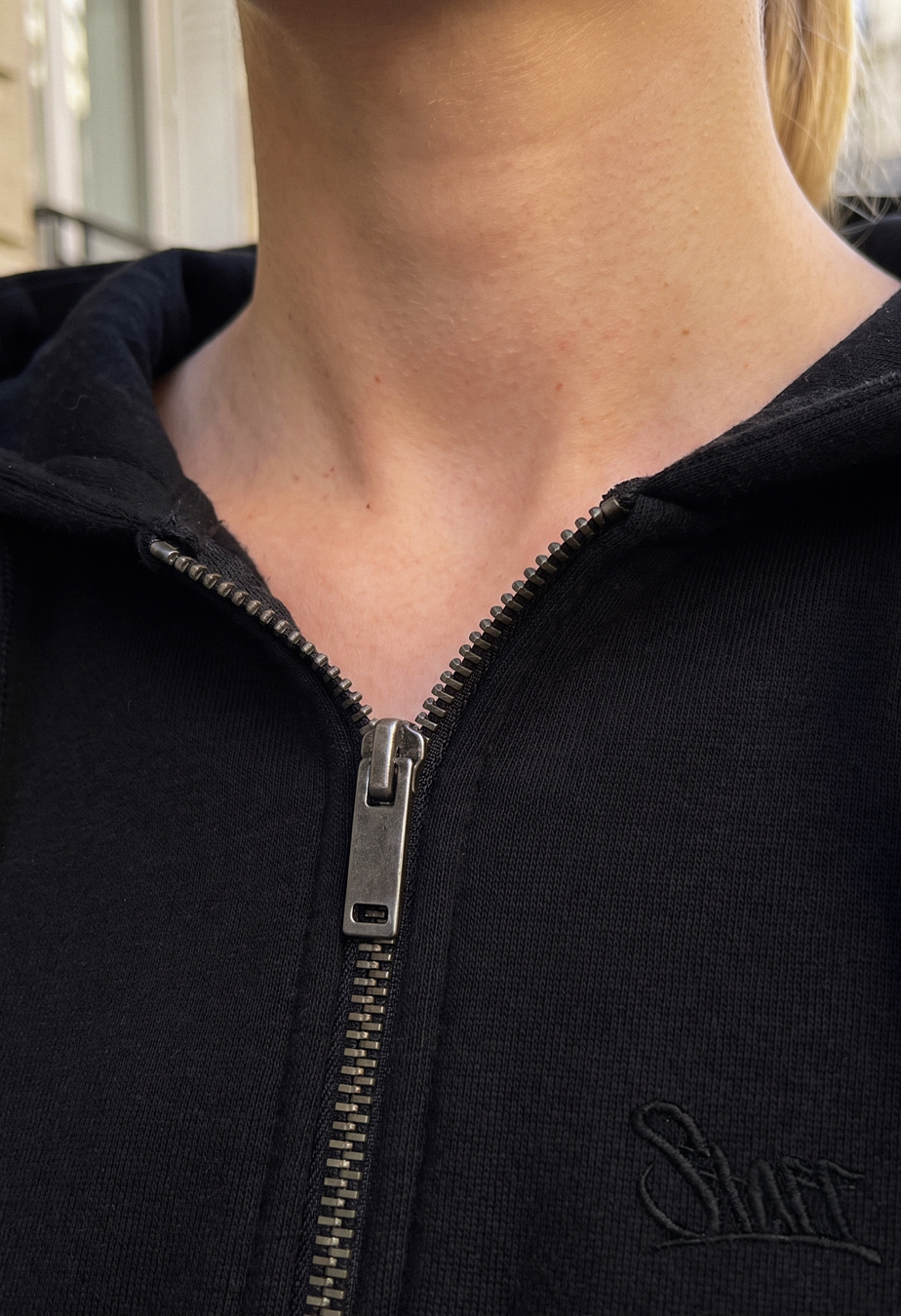 Dres Staff zip logo black oversize fleece