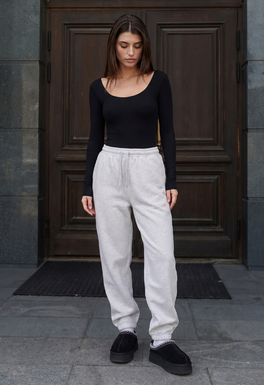 Spodnie dresowe Staff yo gray melange fleece