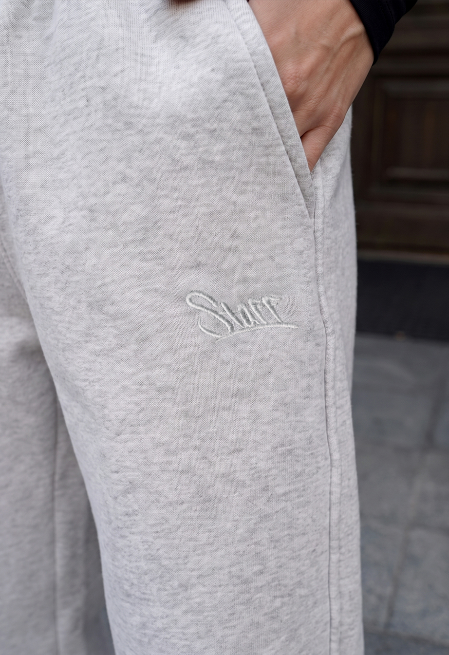 Spodnie dresowe Staff yo gray melange fleece