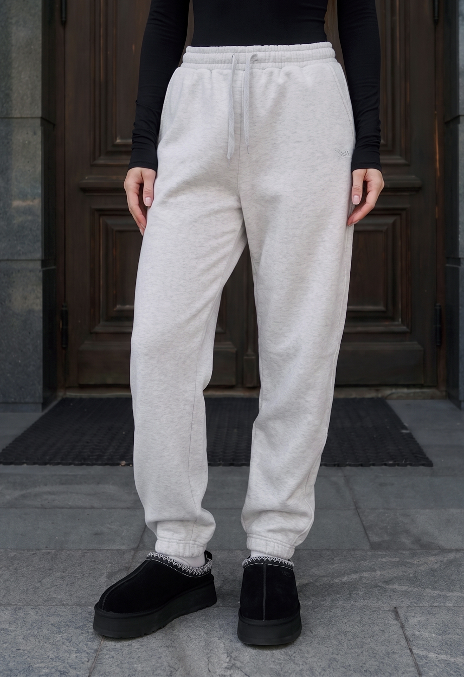 Spodnie dresowe Staff yo gray melange fleece