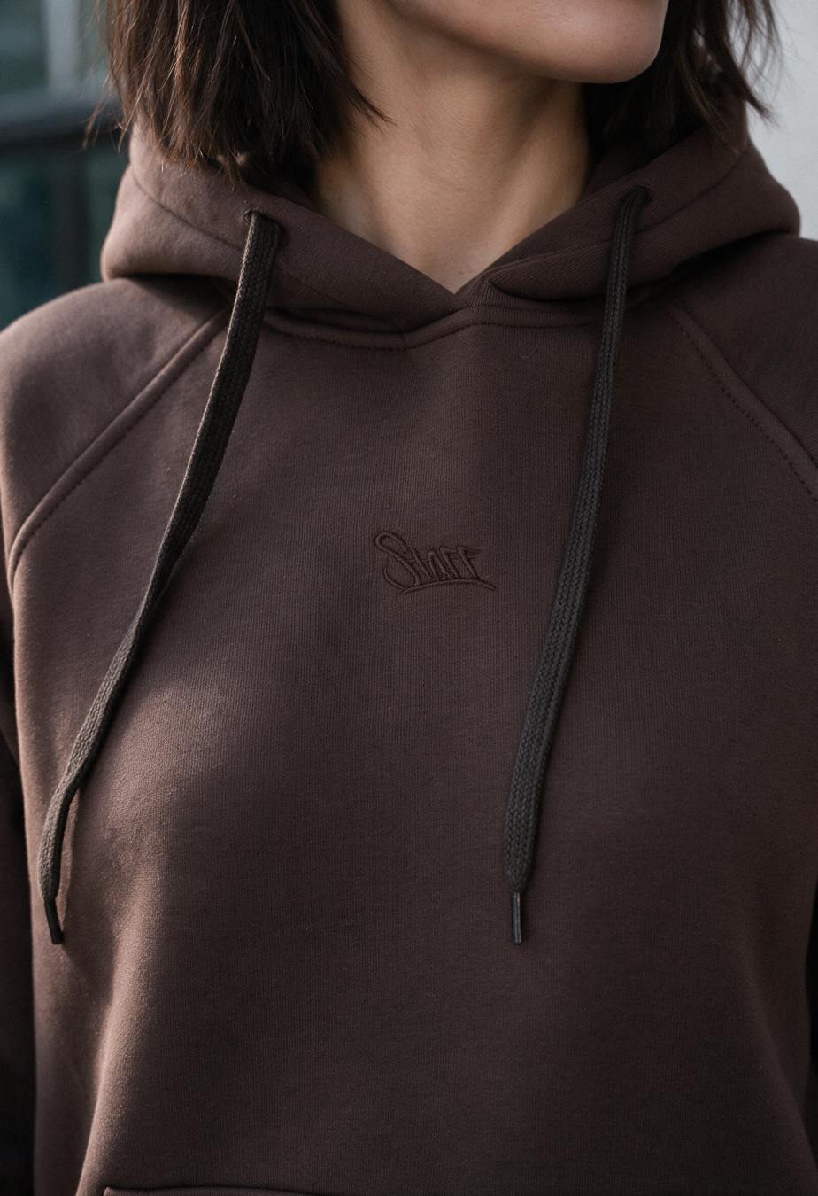 Bluza Staff amu brown logo oversize fleece