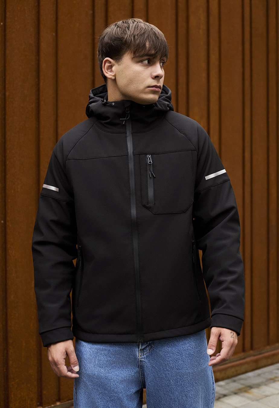 Kurtka Staff soft shell bo black reflective