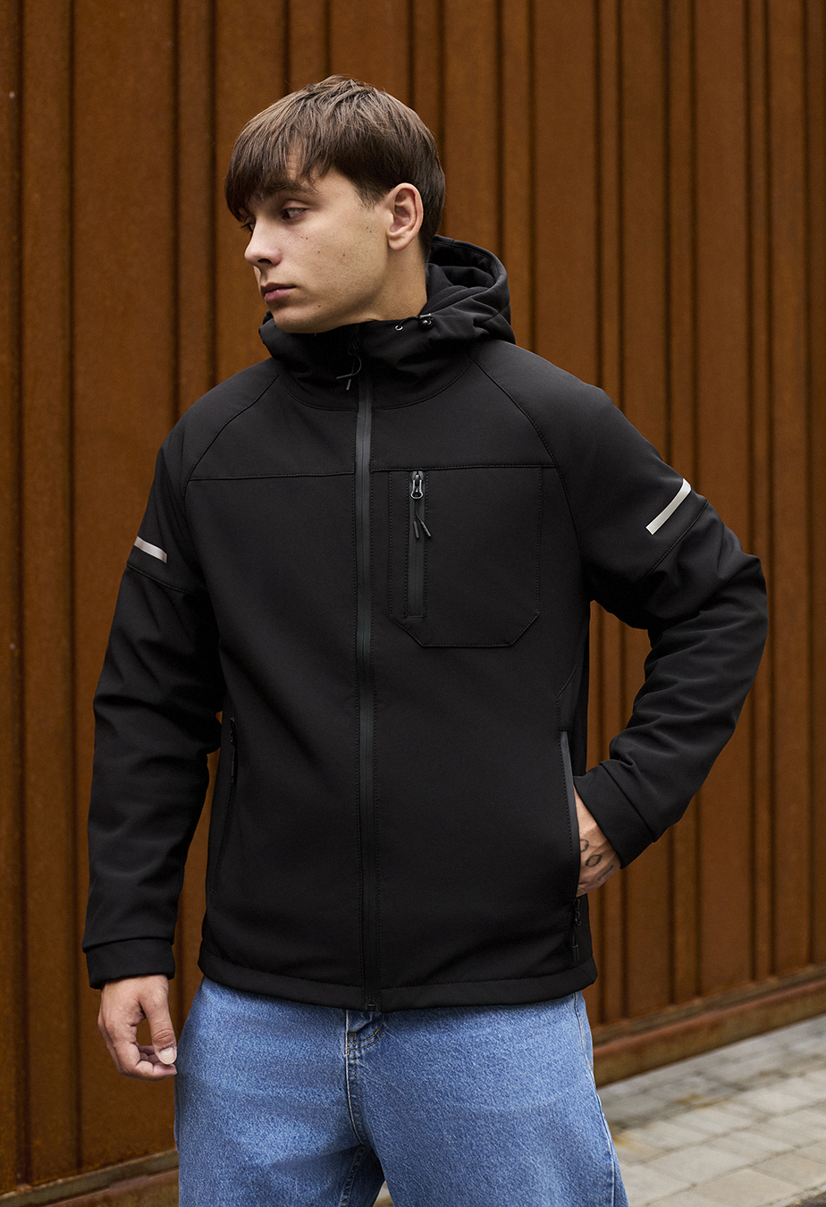 Kurtka Staff soft shell bo black reflective