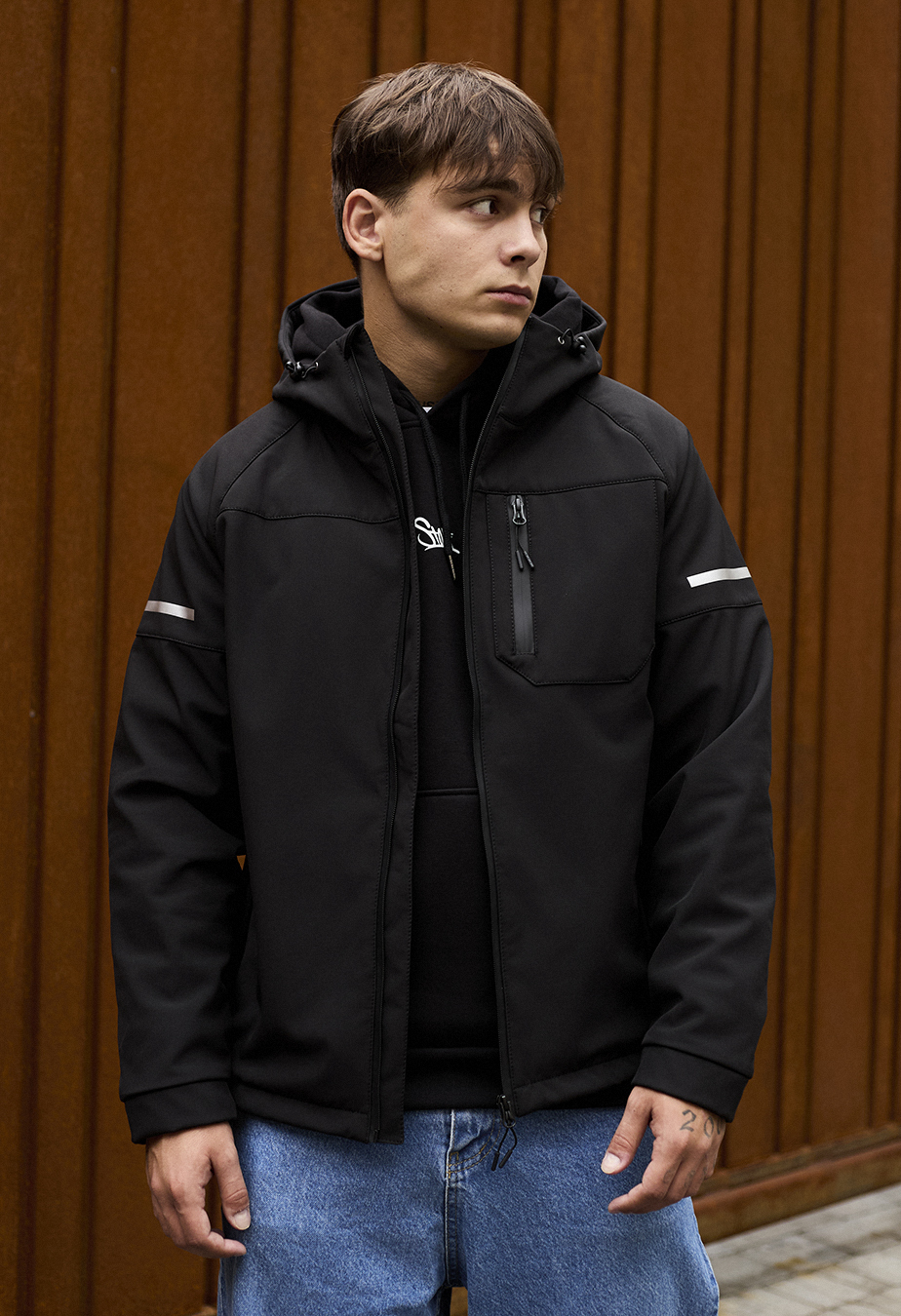 Kurtka Staff soft shell bo black reflective