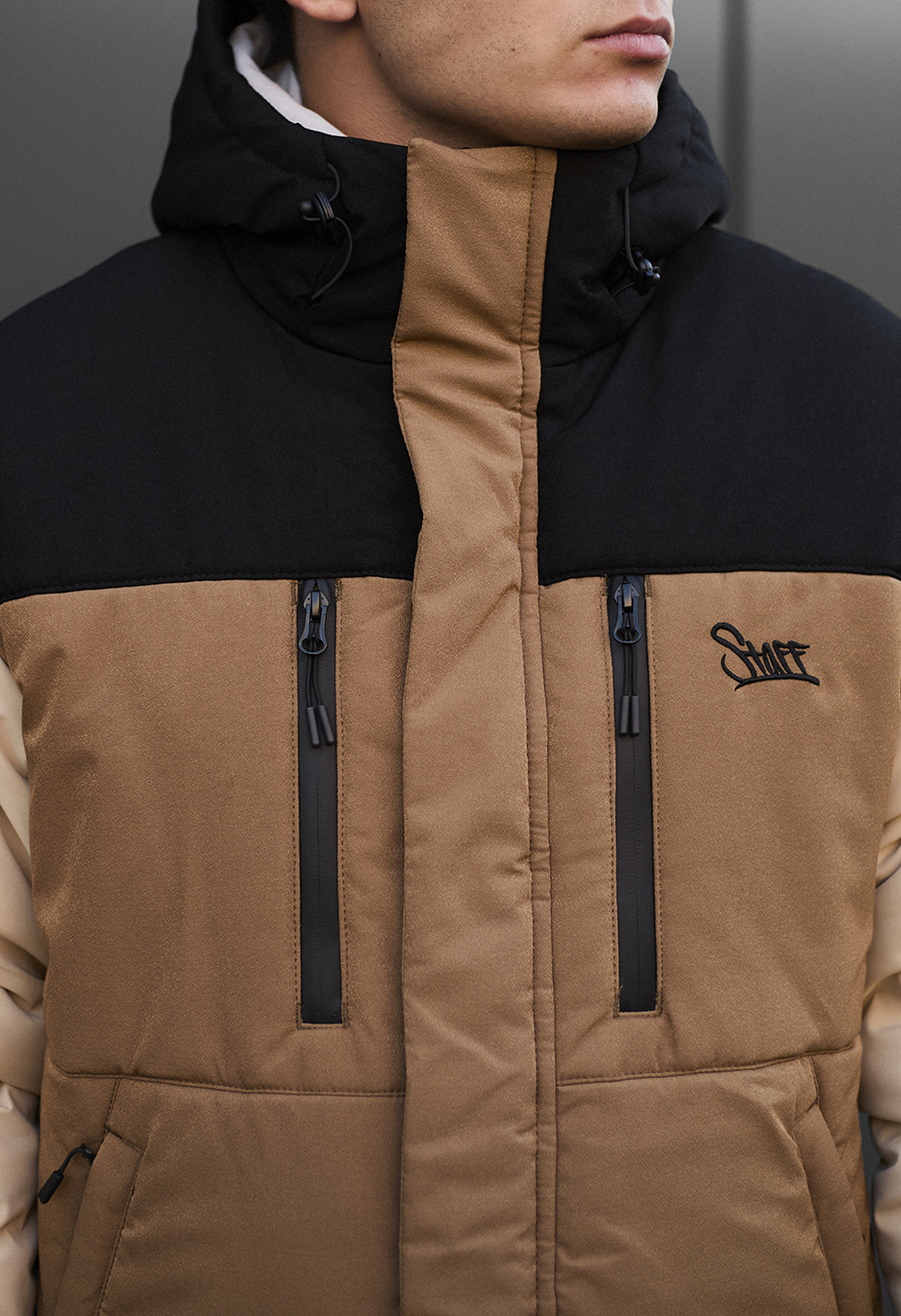 Kurtka zimowa Staff no beige & black