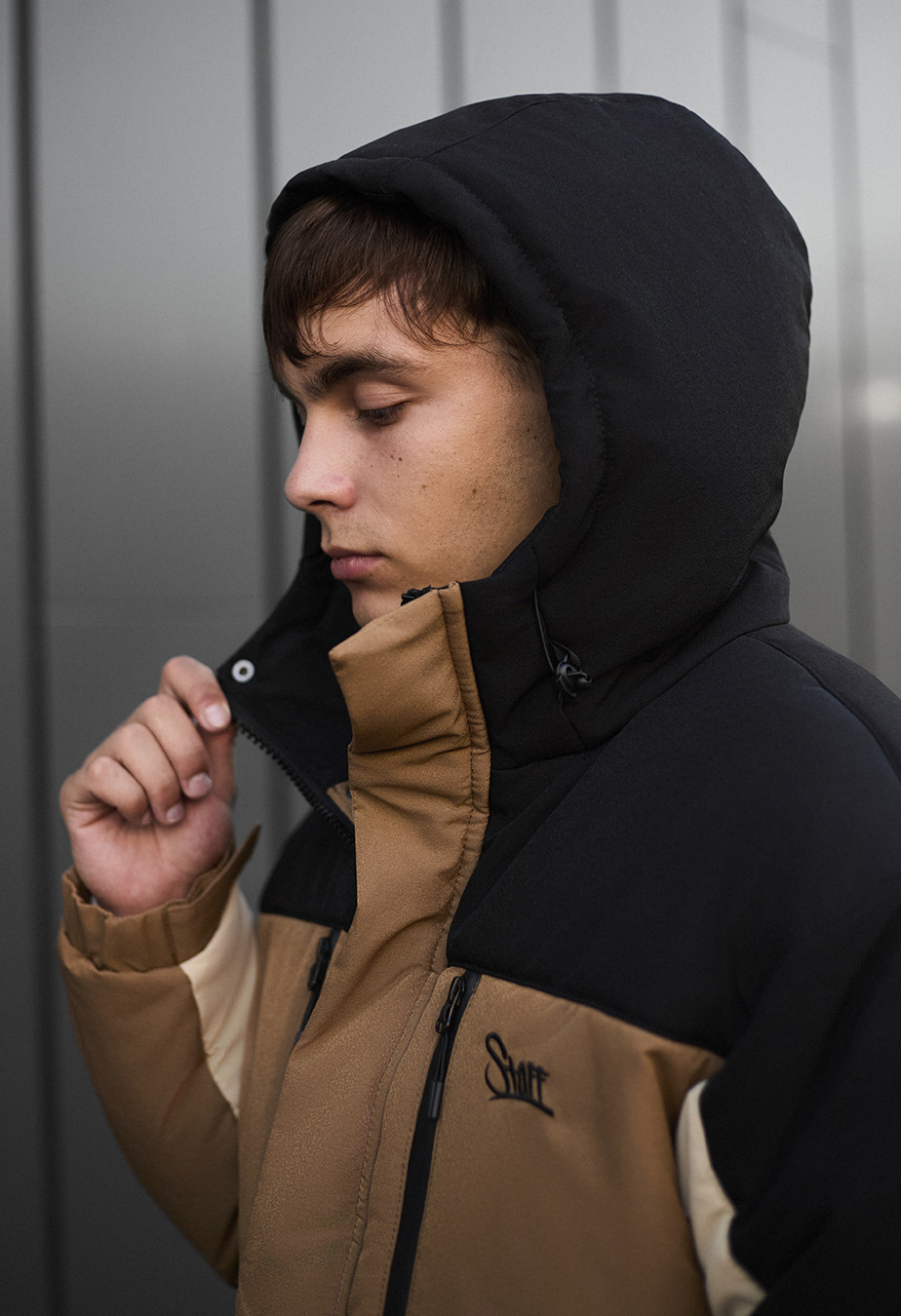 Kurtka zimowa Staff no beige & black