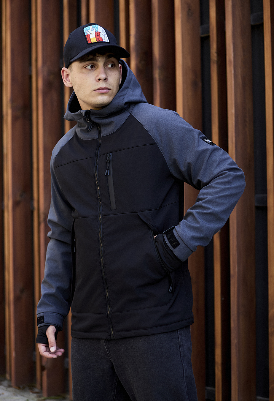 Kurtka Staff soft shell lokk black & gray