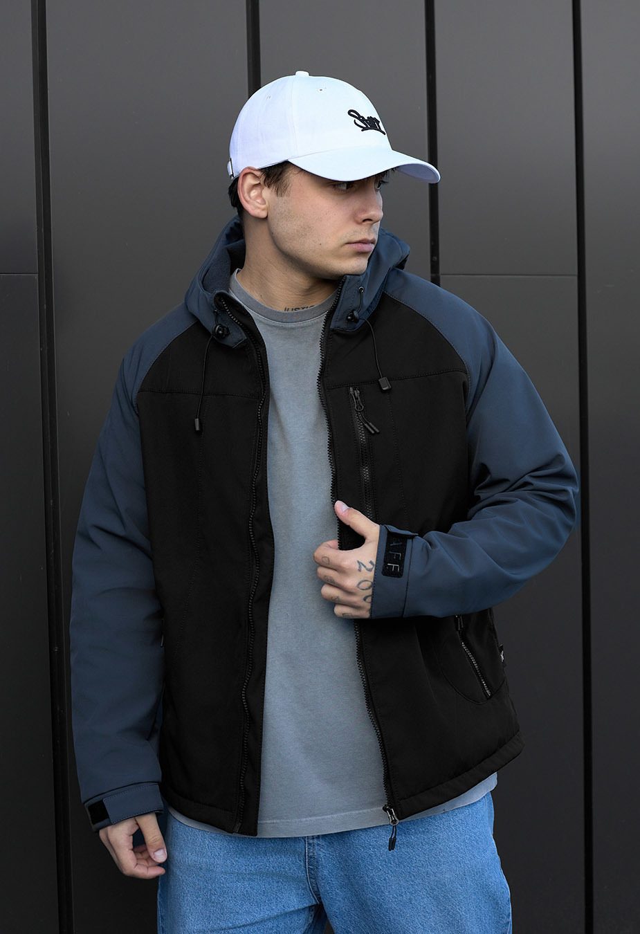 Kurtka Staff di black & gray
