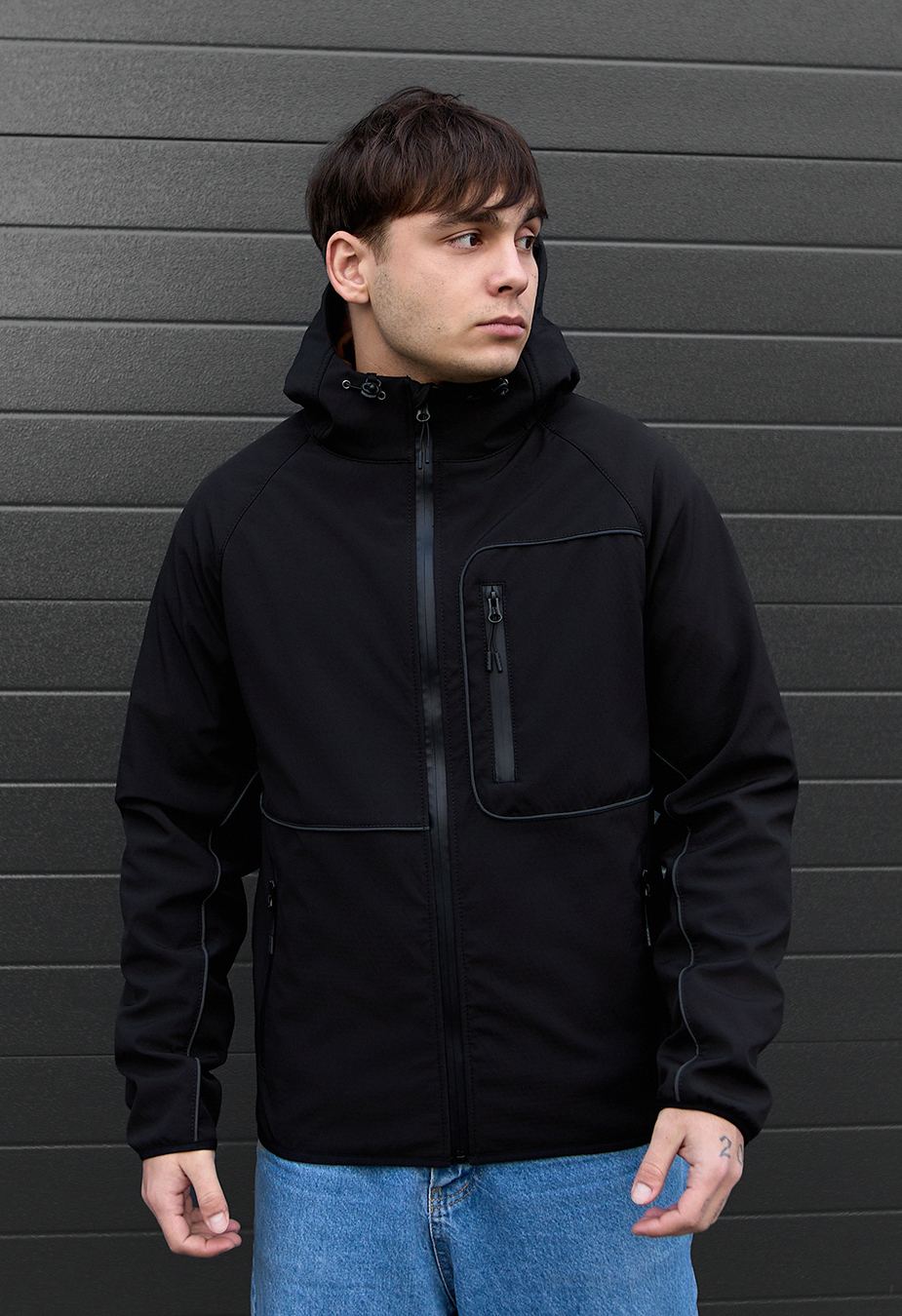 Kurtka soft shell Staff oki black reflective