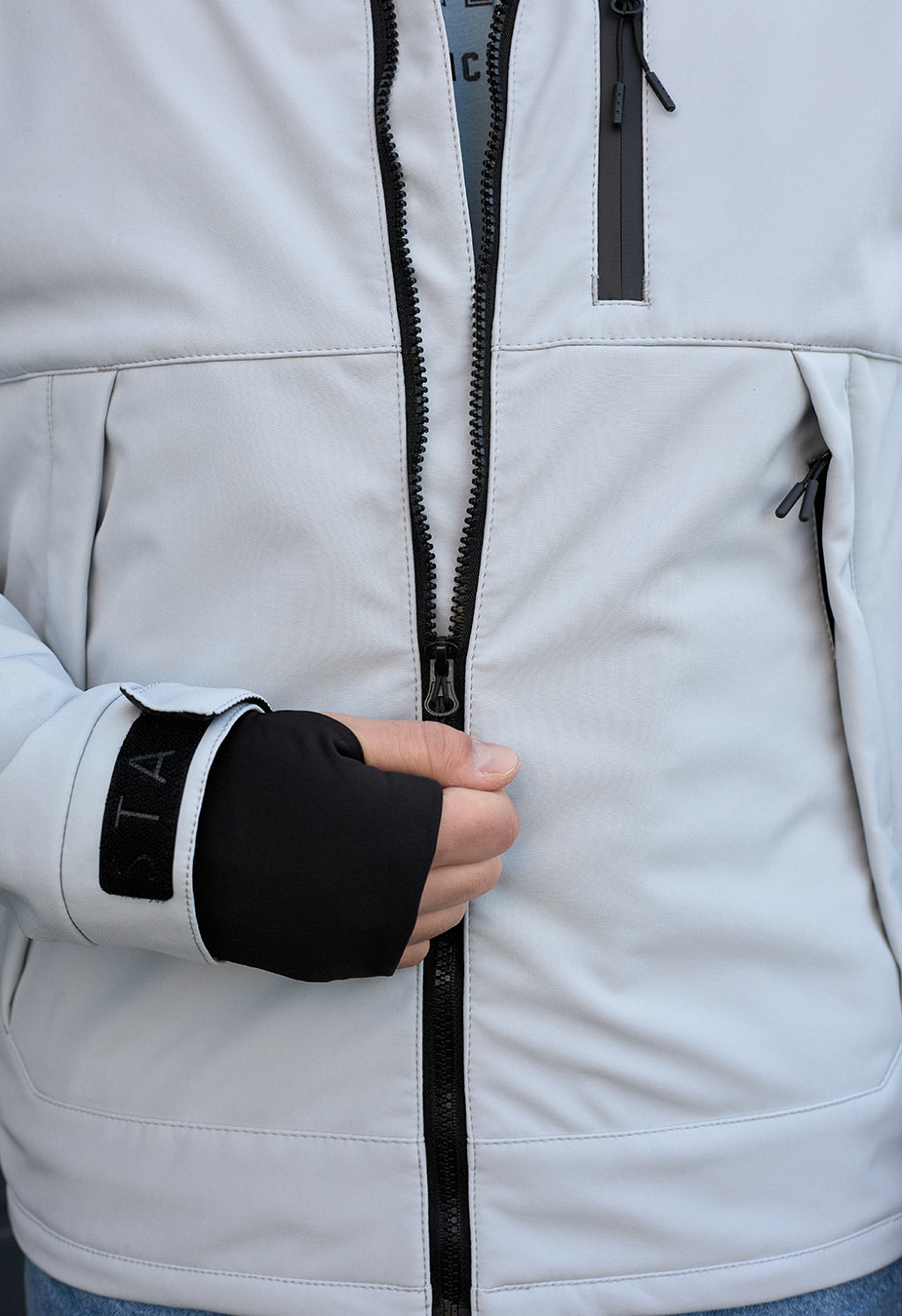 Kurtka Staff soft shell lokk light gray