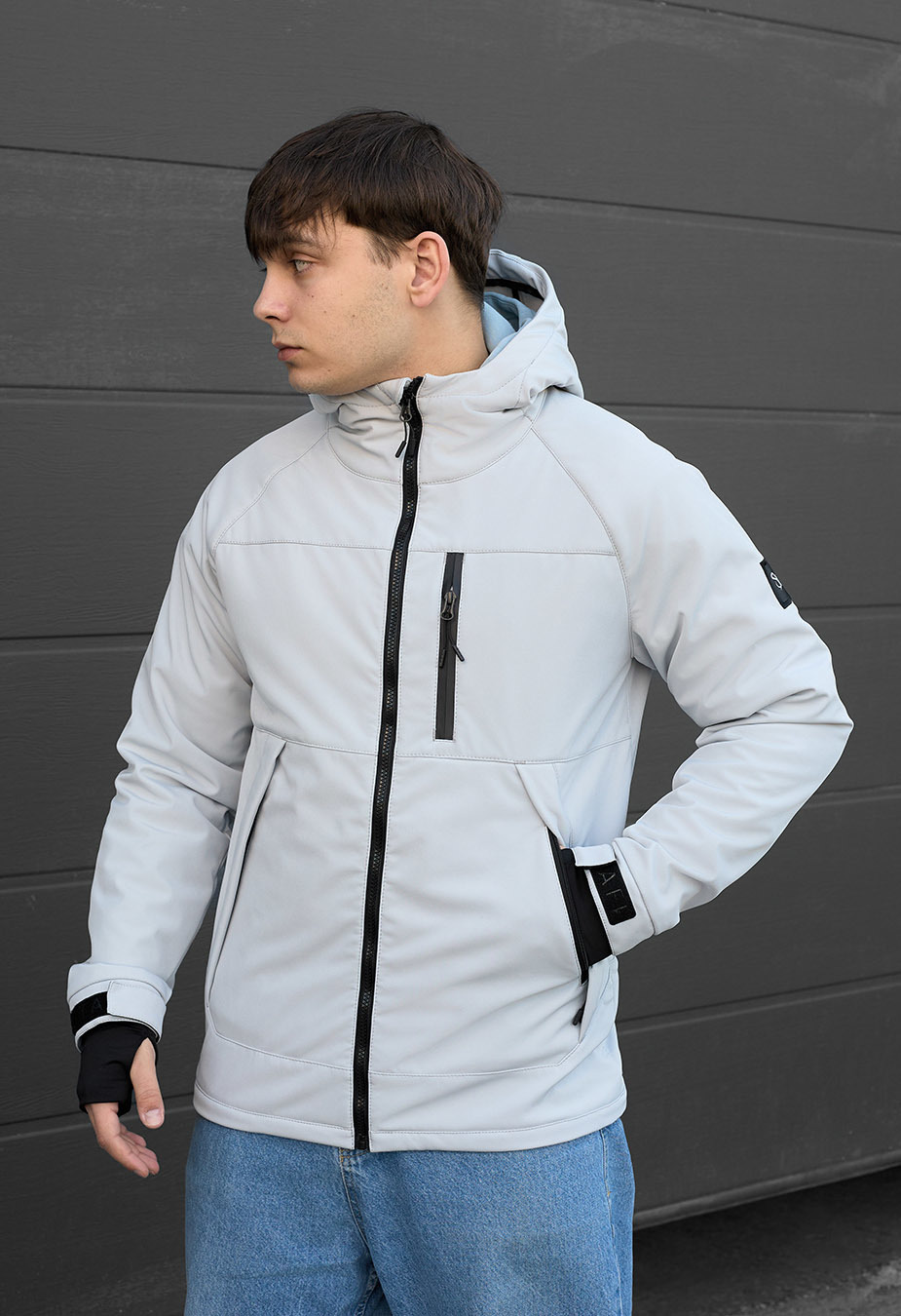 Kurtka Staff soft shell lokk light gray