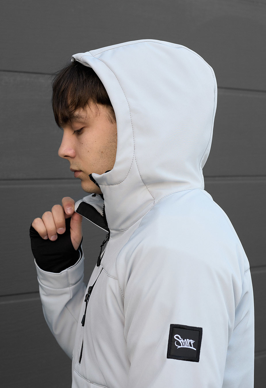 Kurtka Staff soft shell lokk light gray