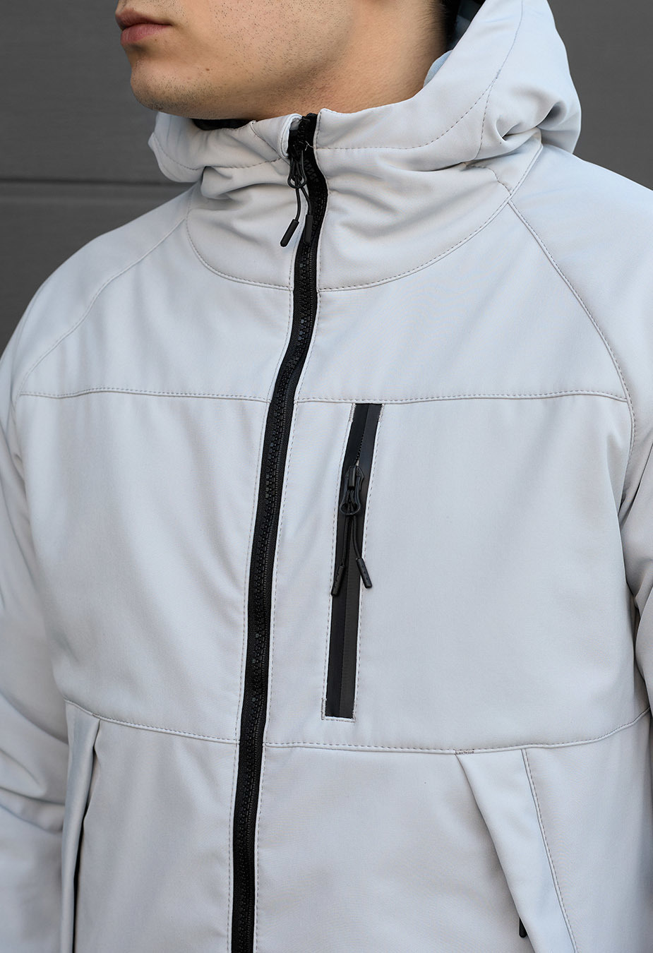 Kurtka Staff soft shell lokk light gray