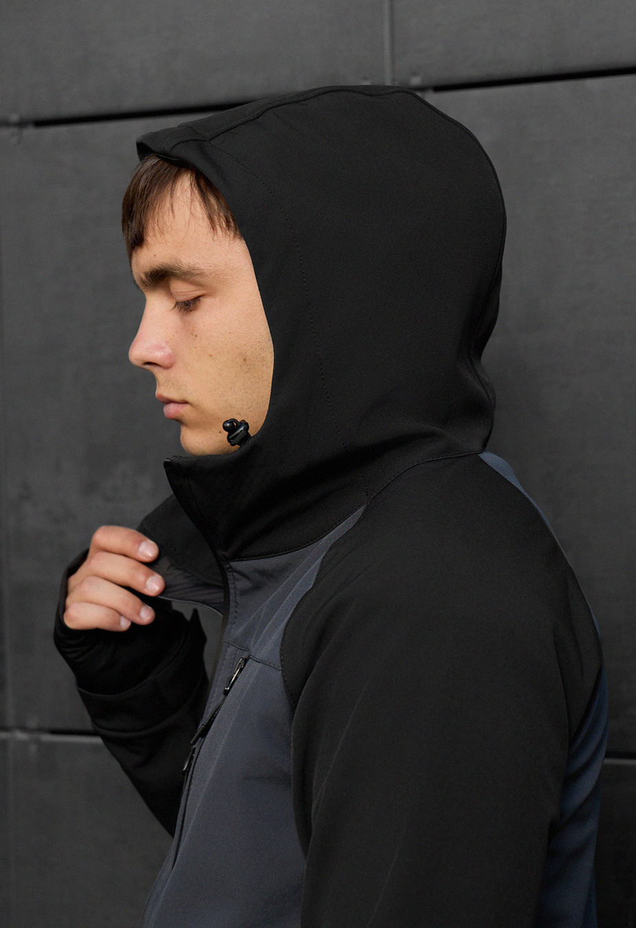Kurtka Staff mei soft shell dark gray & black