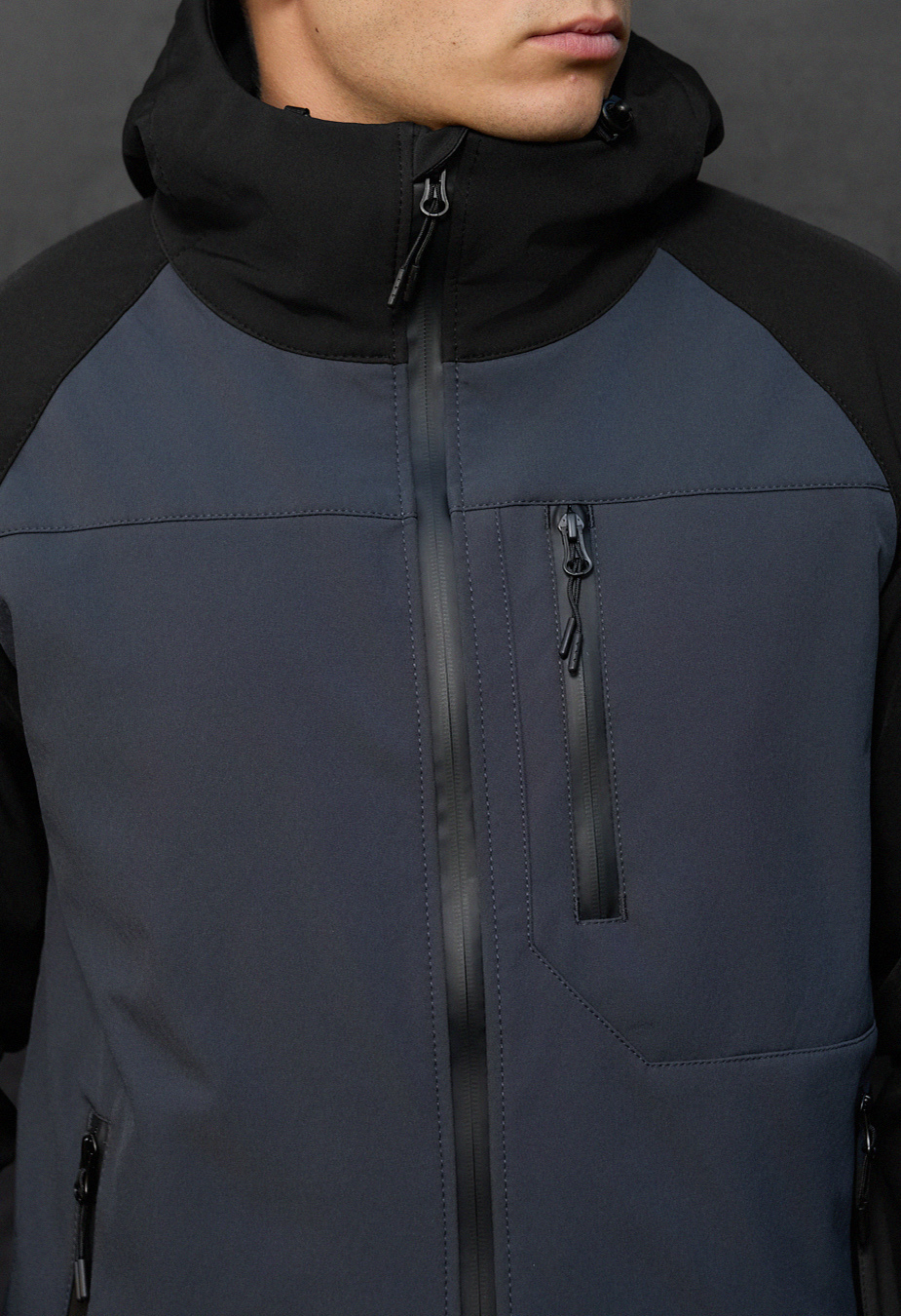 Kurtka Staff mei soft shell dark gray & black