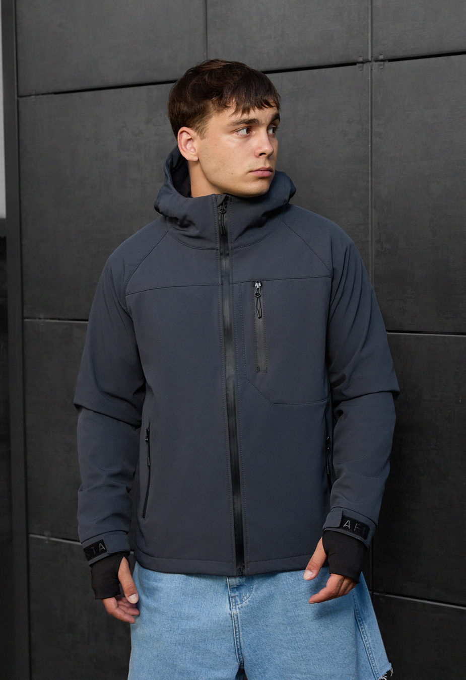 Kurtka Staff mei soft shell dark gray