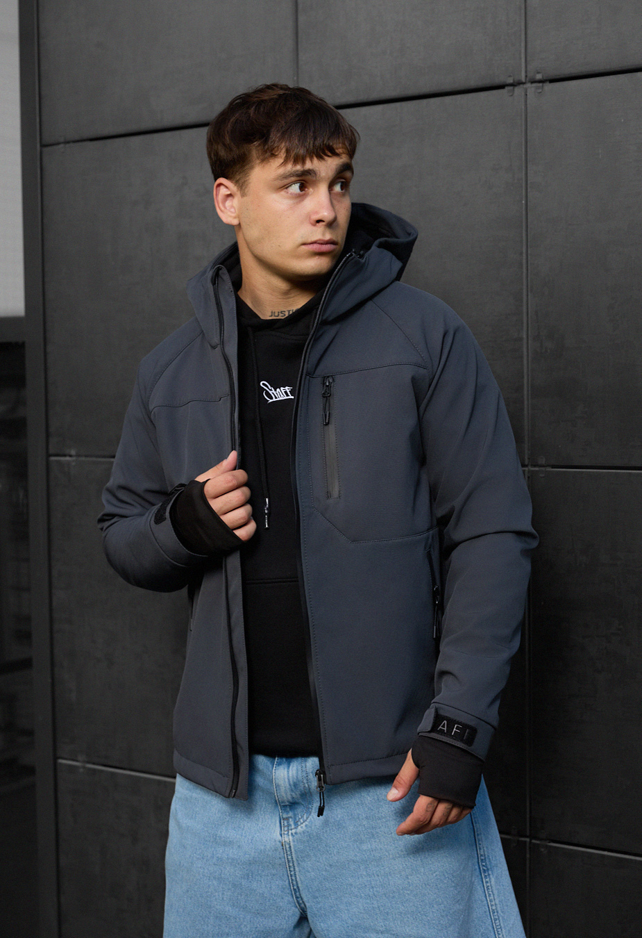 Kurtka Staff mei soft shell dark gray