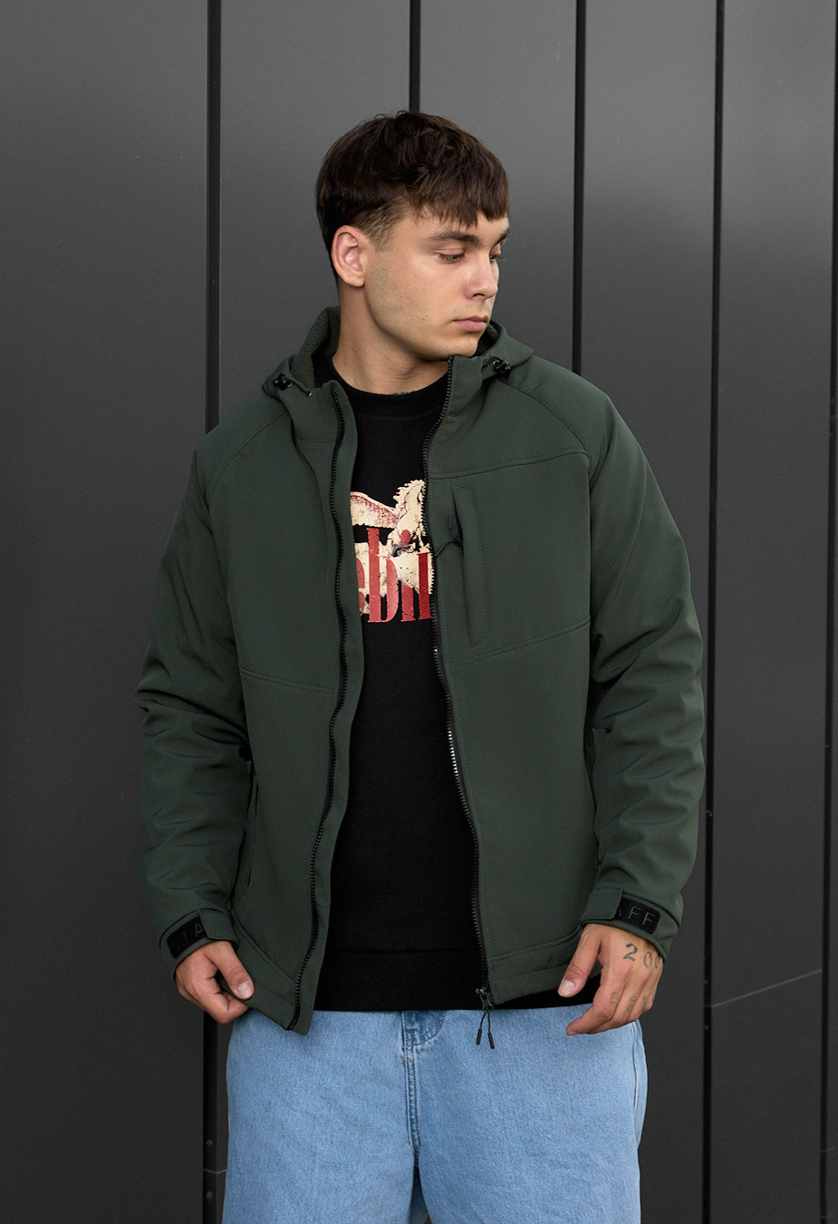 Kurtka Staff soft shell cu khaki
