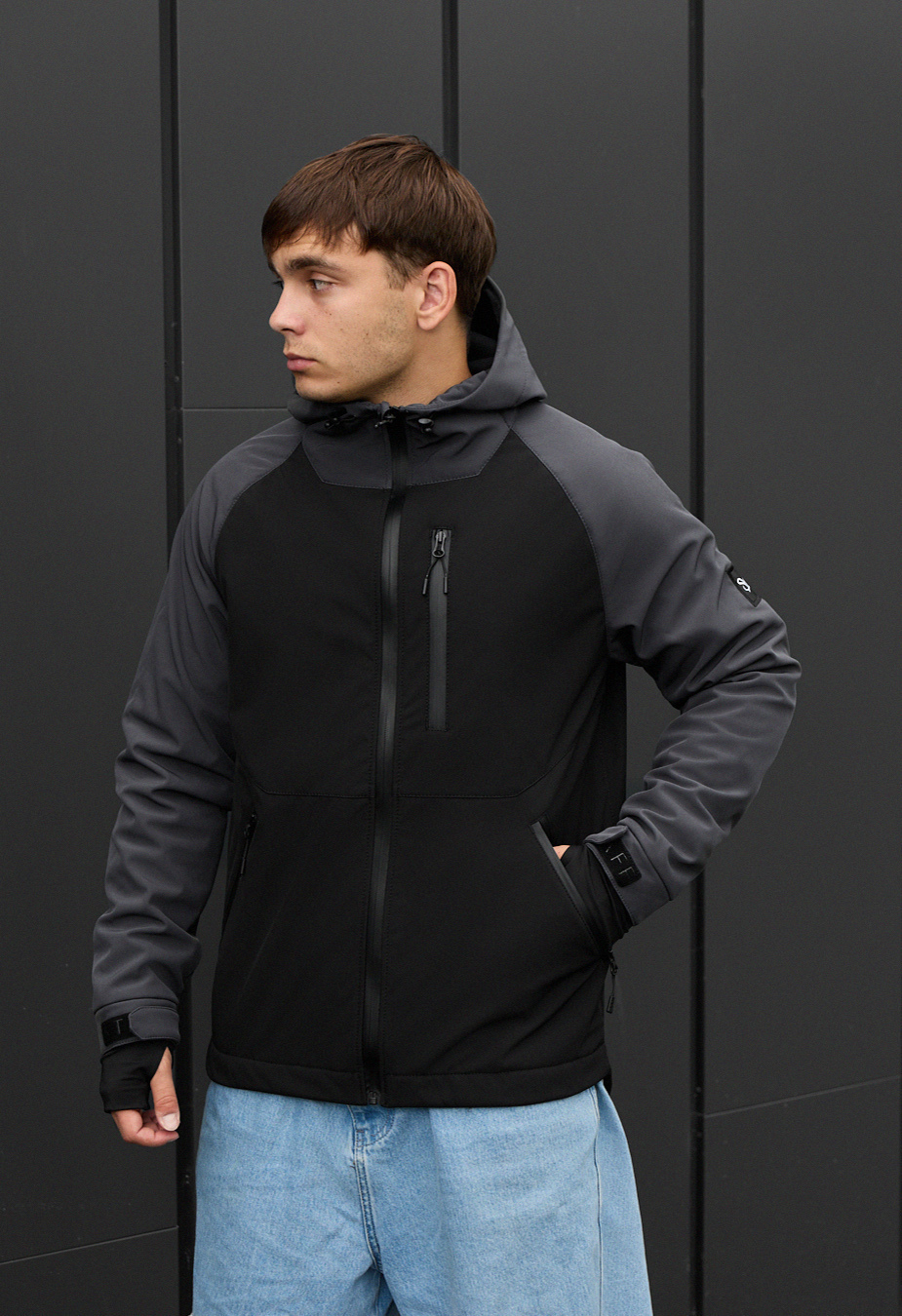 Kurtka Staff bu soft shell dark gray & black