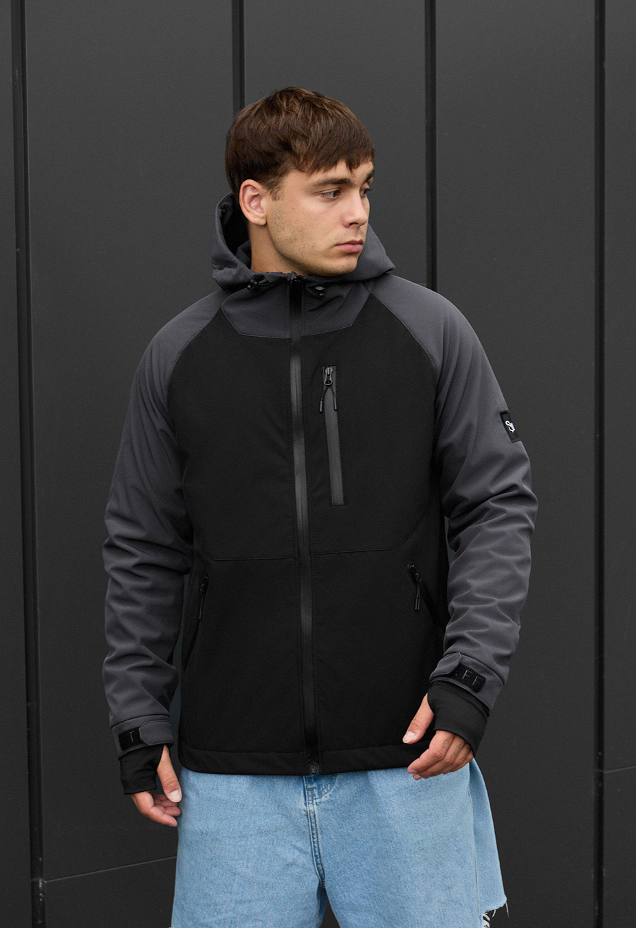 Kurtka Staff bu soft shell dark gray & black