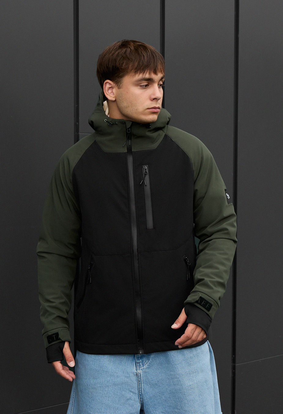 Kurtka Staff bu soft shell khaki & black