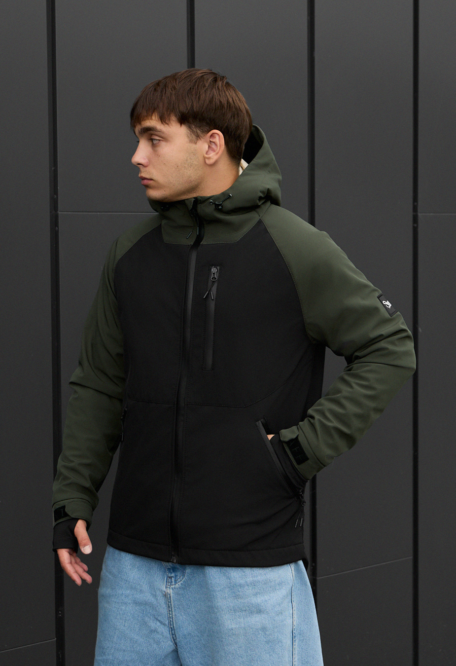 Kurtka Staff bu soft shell khaki & black