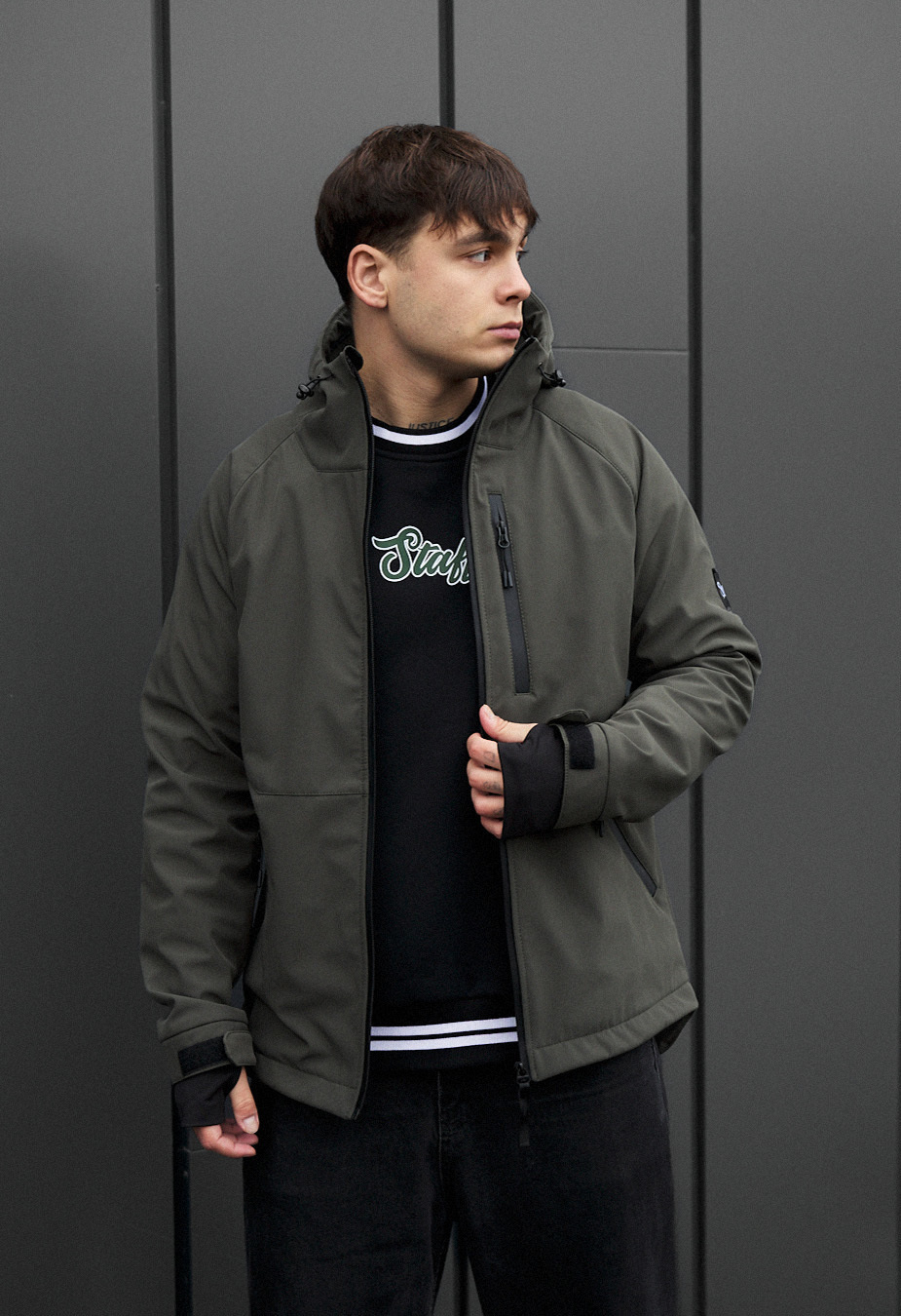 Kurtka Staff bu soft shell kyro dark khaki