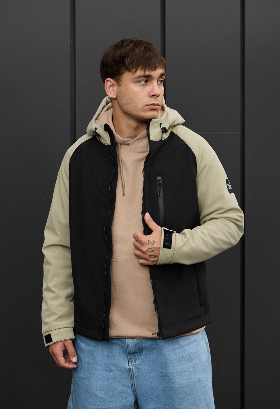 Kurtka soft shell Staff re black & light olive