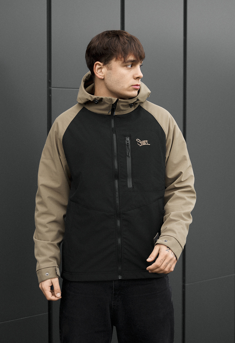 Kurtka soft shell Staff synx black & olive