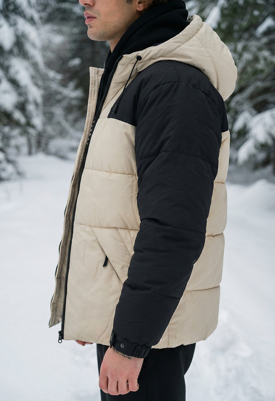 Kurtka zimowa Staff tund milk & black