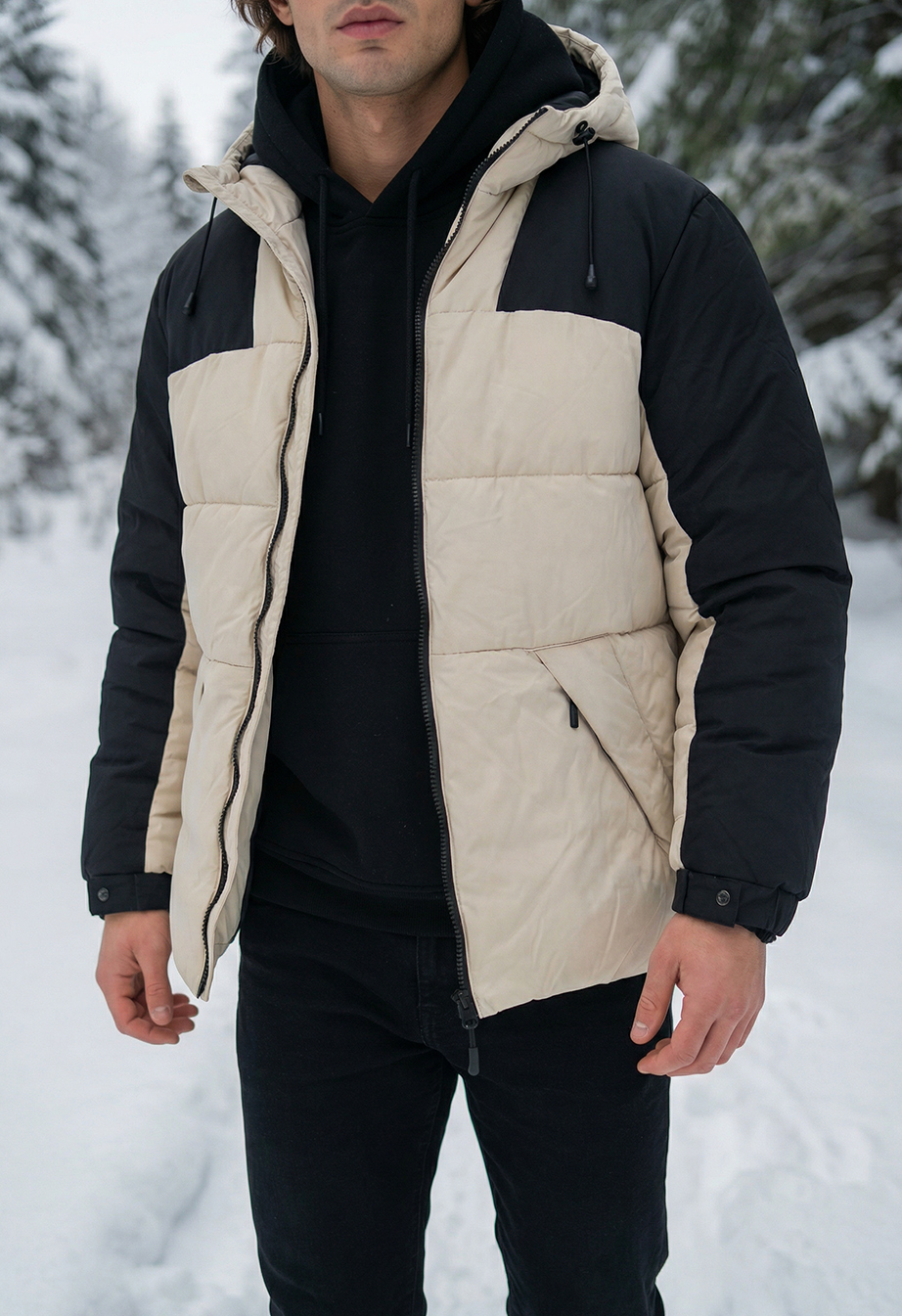 Kurtka zimowa Staff tund milk & black