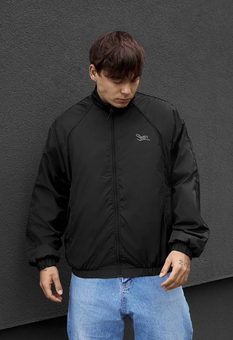 Wiatrówka ma black reflective oversize