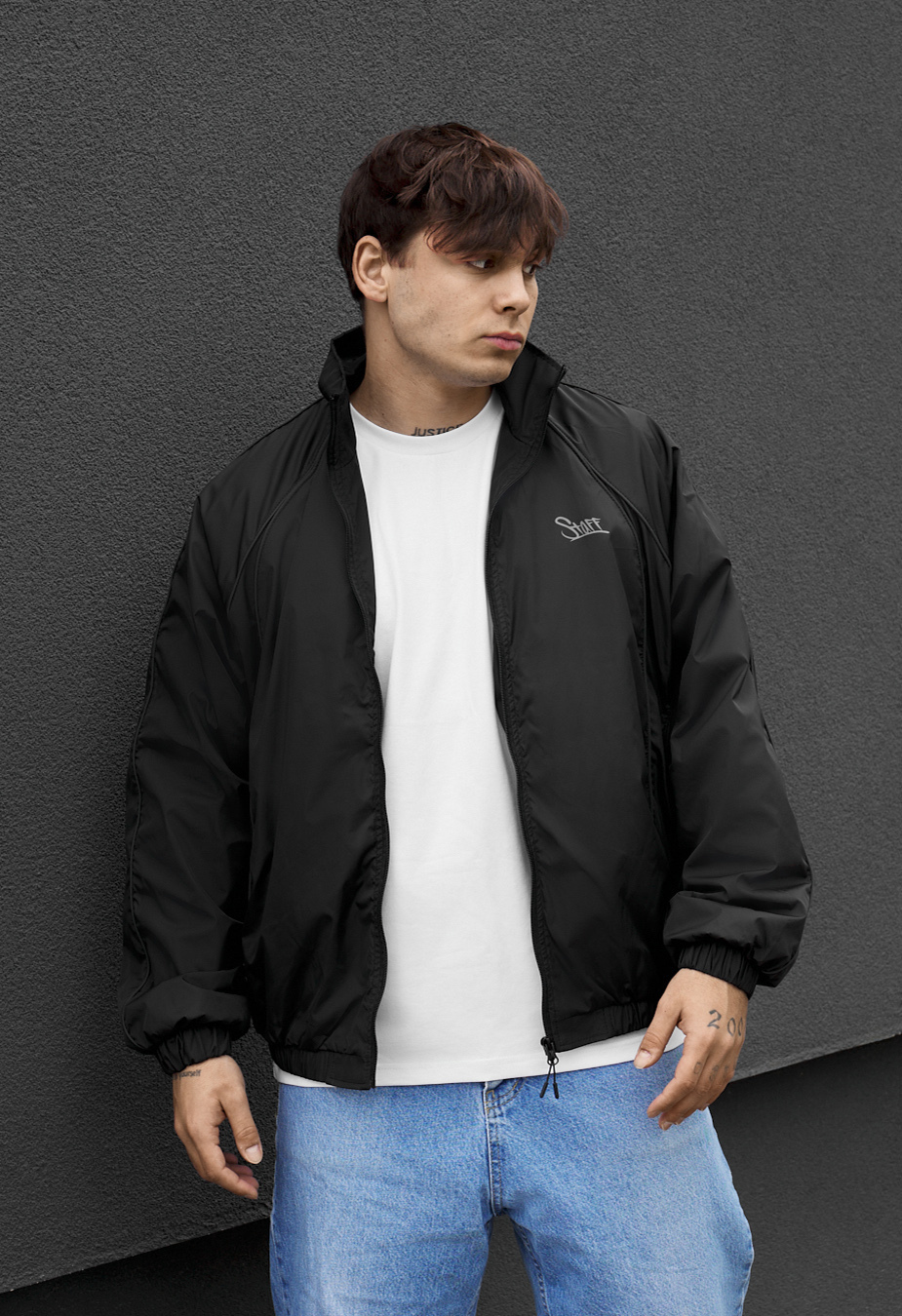 Wiatrówka ma black reflective oversize