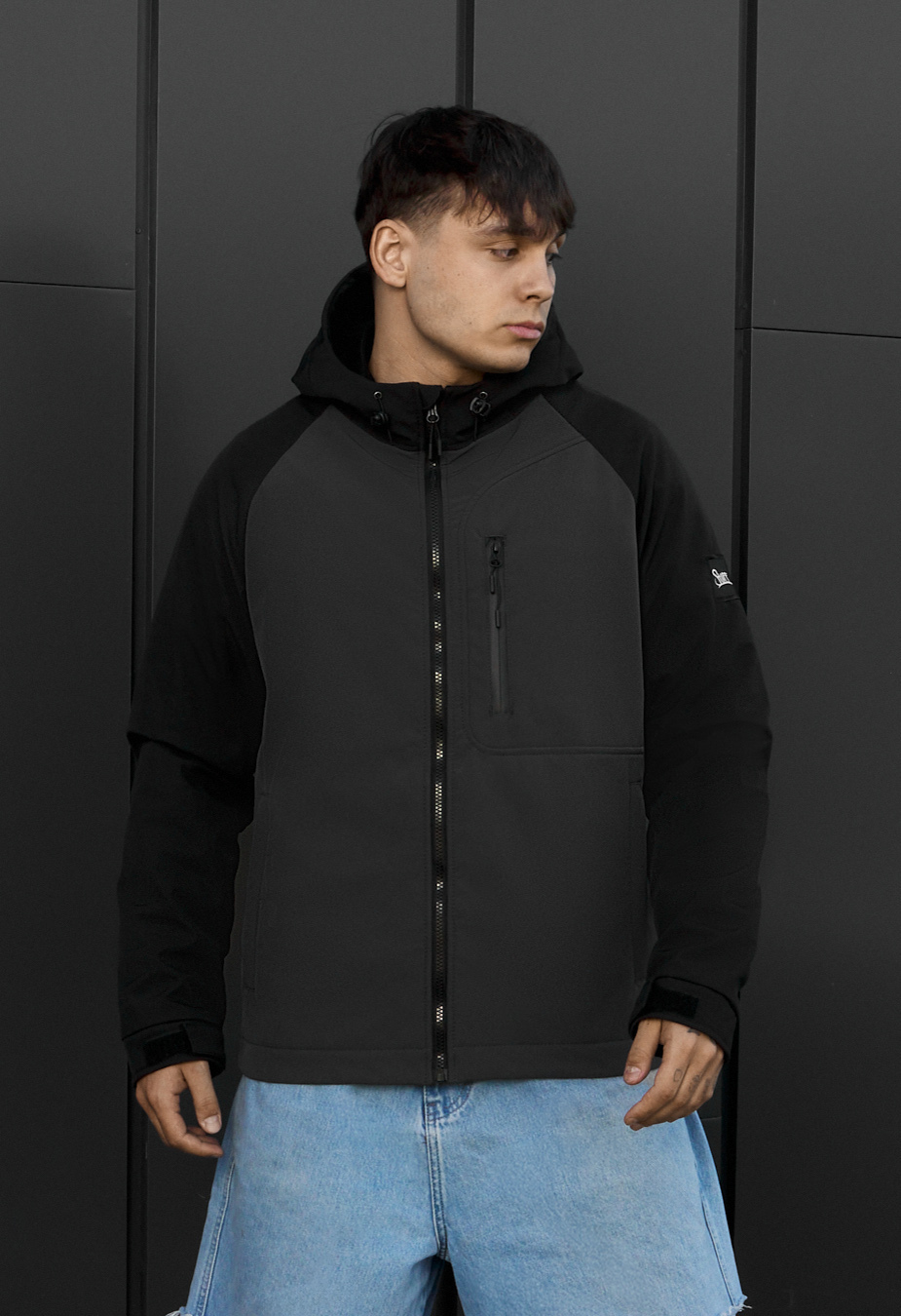 Kurtka soft shell Staff re black & dark gray