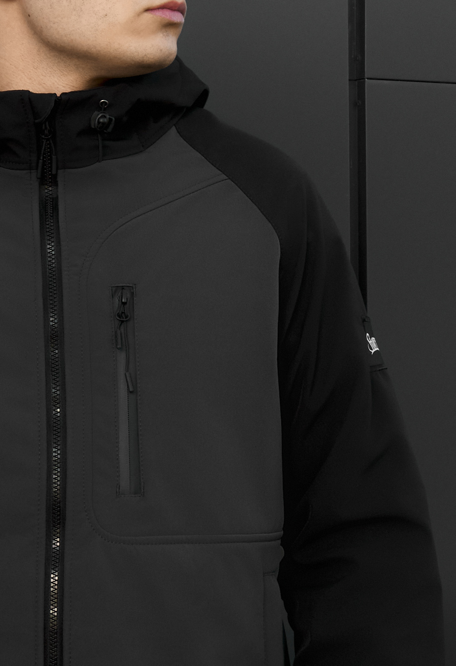 Kurtka soft shell Staff re black & dark gray