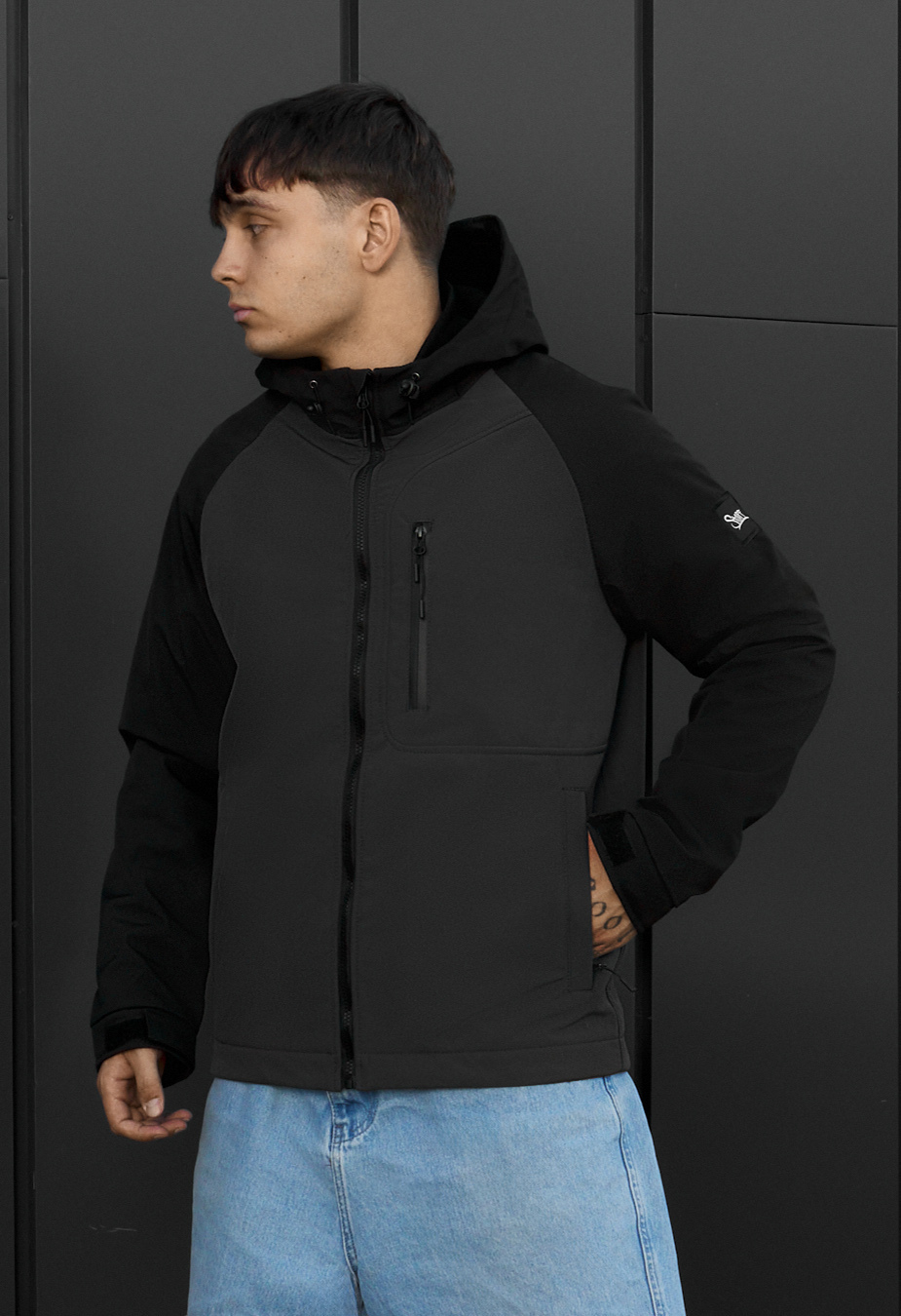 Kurtka soft shell Staff re black & dark gray