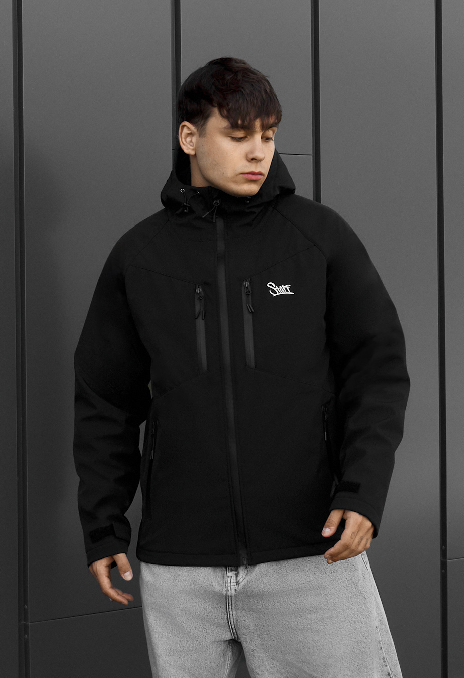 Kurtka soft shell Staff  nu black reflective
