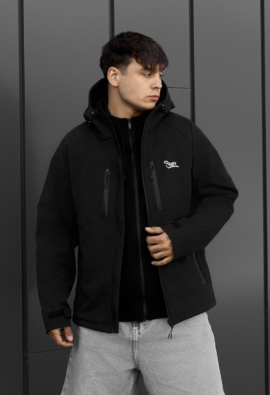 Kurtka soft shell Staff  nu black reflective